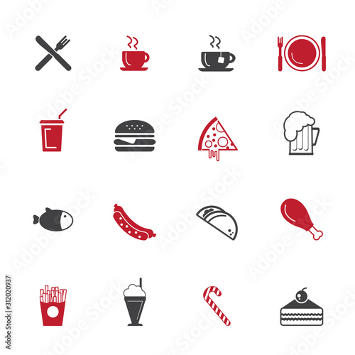 Fast food icon set - Junk Food icons	