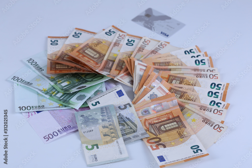 Money background of Euros. Giving money. Robery. Money background of Euros. Giving money. Robery.