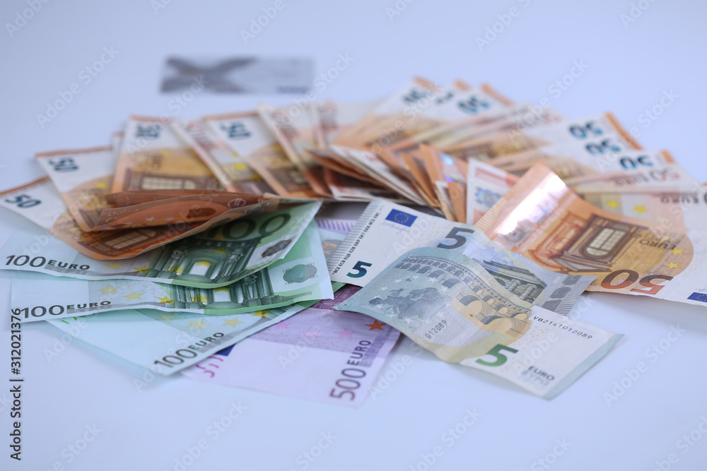 Money background of Euros. Giving money. Robery. Money background of Euros. Giving money. Robery.
