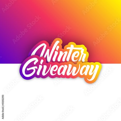 Winter Giveaway  Contest text with colorful borders and background. Perfect for advertisement  intro  outro  social media post and invitation.