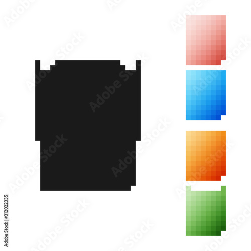 Black Chinese restaurant opened take out box filled icon isolated on white background. Take away food. Set icons colorful. Vector Illustration