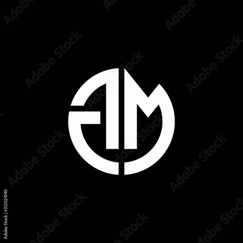 GM monogram logo circle ribbon style design template