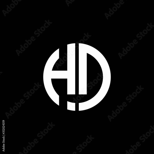 HD monogram logo circle ribbon style design template