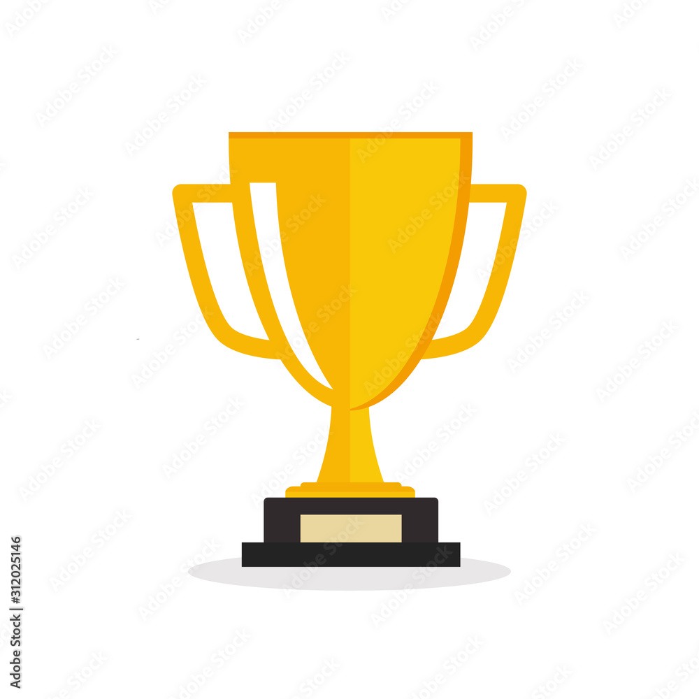 Gold trophy icon - trophy icon - winner icon - first prize icon vector illustration