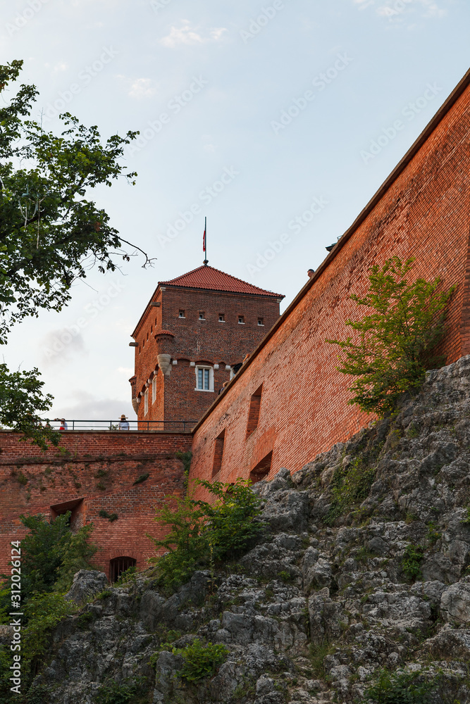 Wawel Royal Castle and Cathedral. Summer time.