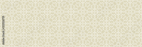 Geometric seamless pattern. White design on long olive green background