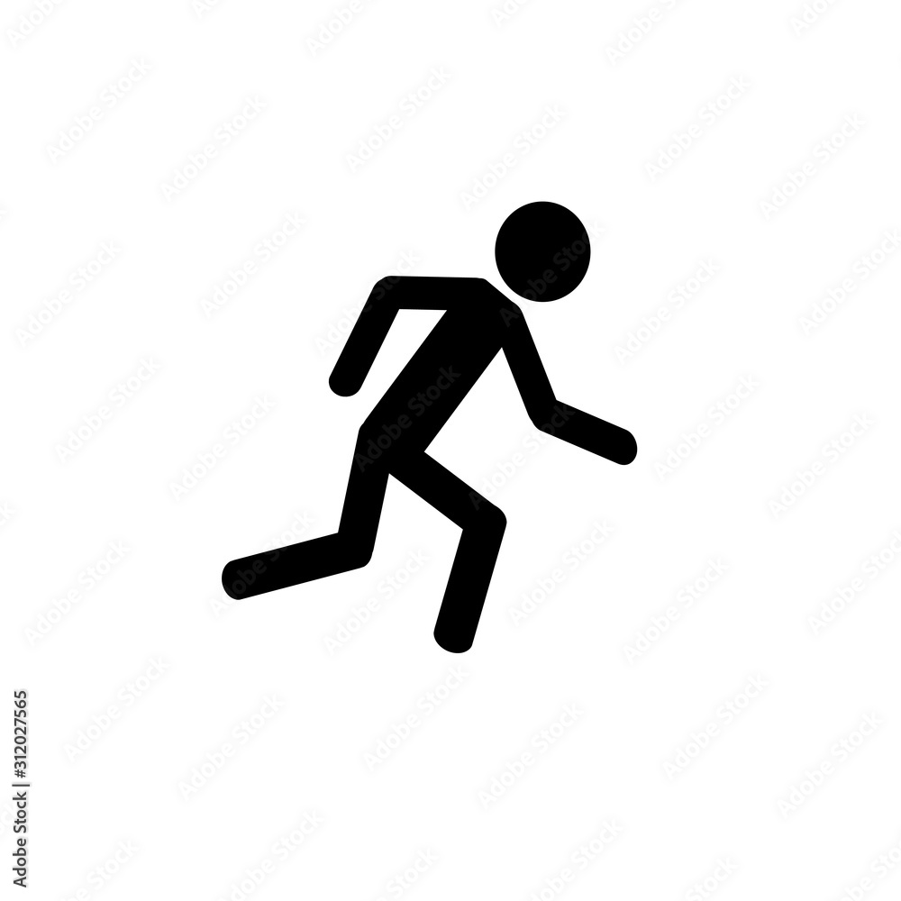 Runner action figure icon. A simple illustration of an element from the concept of behavior. Isolated on a white background.