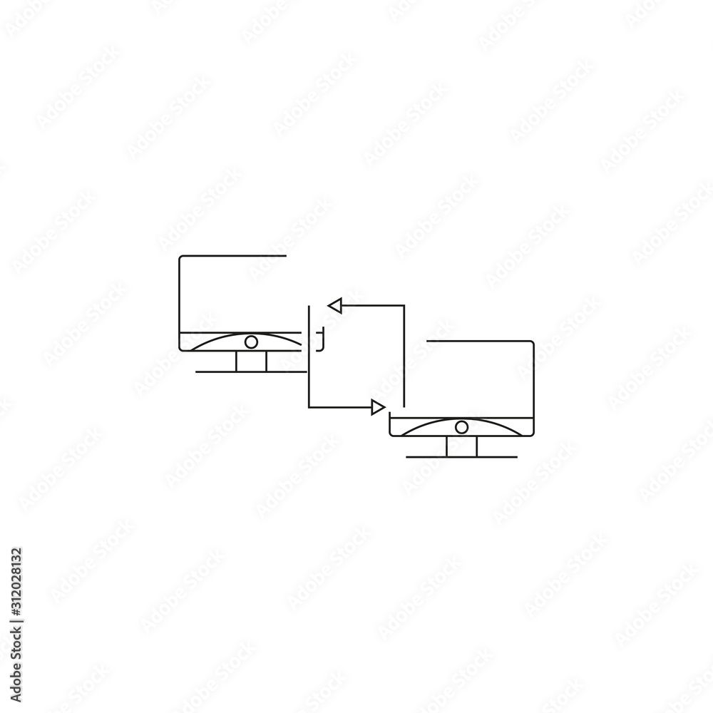 computer and smartphone app linear icon on a white background, for the ...