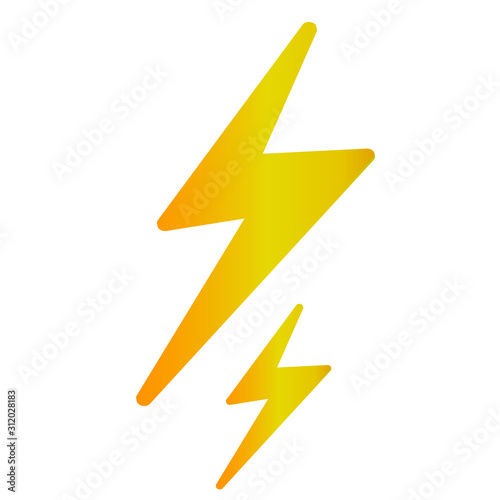 Lightning strike causes natural electricity to cause harm. icon-vector