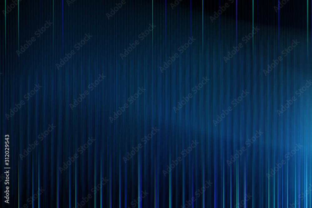 3d rendering 3d illustration with blue lights. Black abstract background Colorful abstract lines.