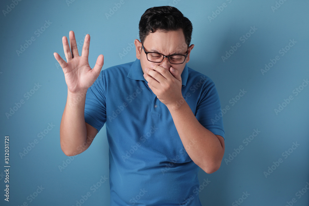 Crying Sad Young Man Showing Surrender Gesture Crying Sad Young Man Showing Surrender Gesture