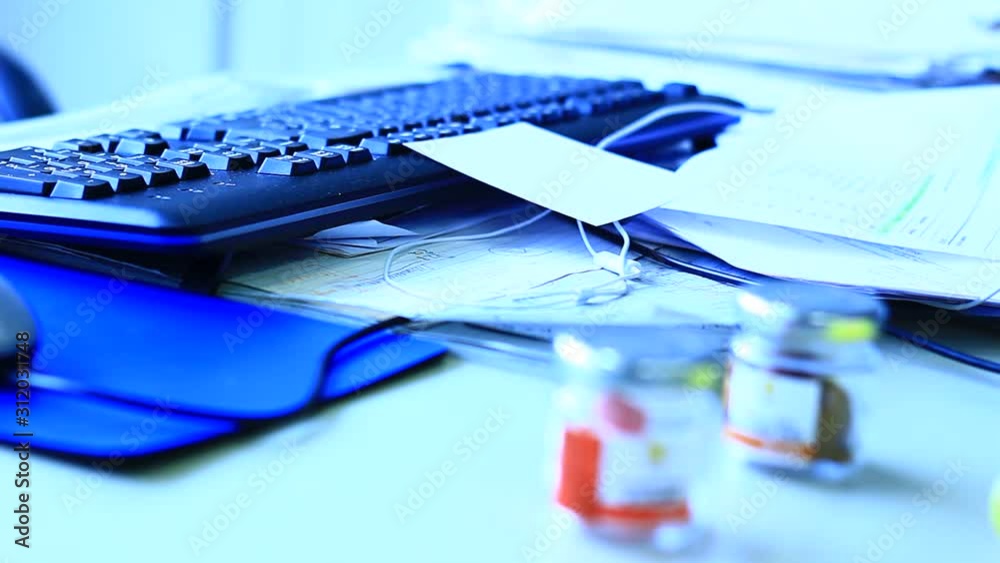 Mess in the modern office. Mess in the modern office.