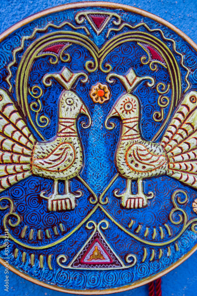 Naklejka premium Closeup of Sardinian ceramics, Italy