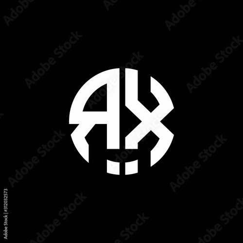 RX monogram logo circle ribbon style design template