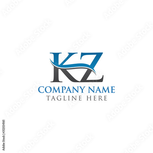 Initial KZ letter Logo Design vector Template. Abstract Letter KZ logo Design