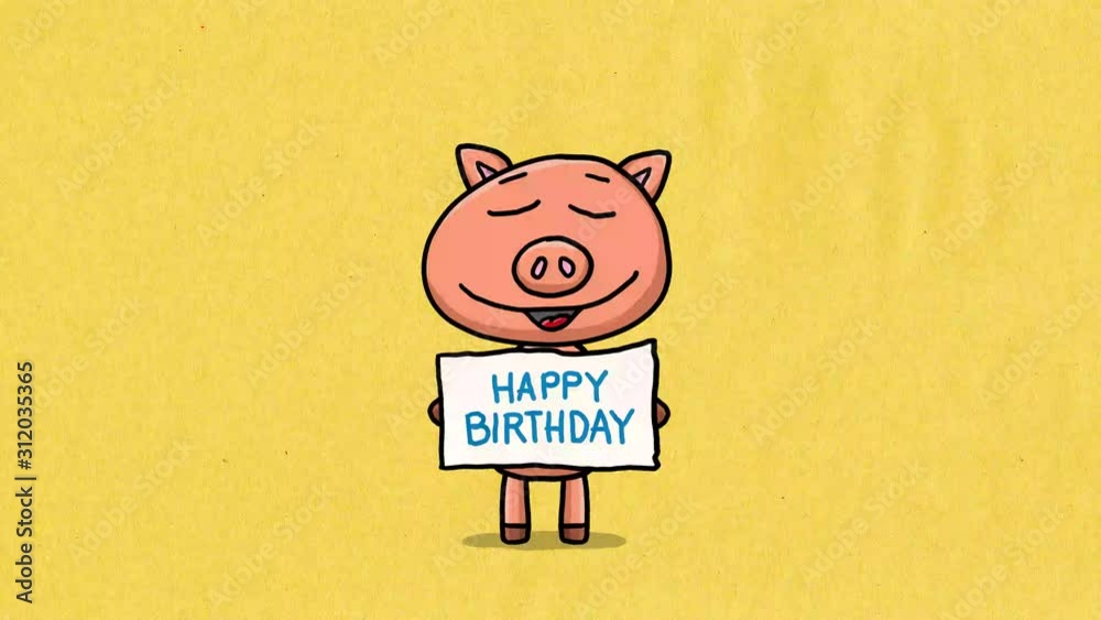Schwein Cartoon Animation – Happy Birthday