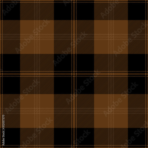 Black and brown tartan plaid. Stylish textile pattern.