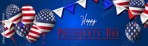 Presidents' Day. Presidents Day poster. Happy Presidents Day Background and symbols with USA flag. Vector illustration - Presidents' Day in the United States.