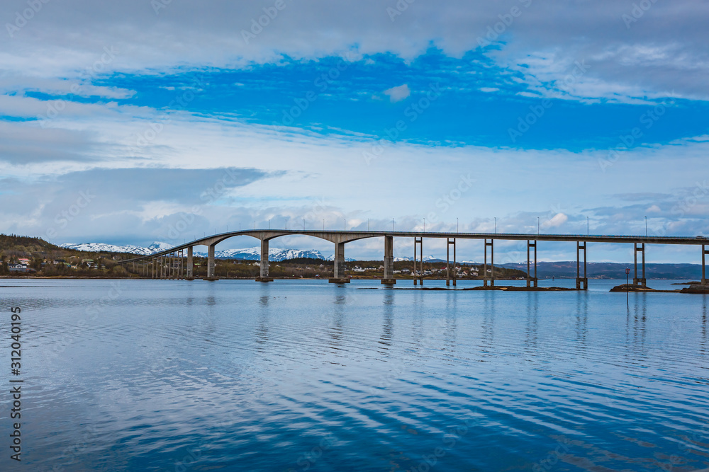 bridge in Finnsnes town on Senja Island