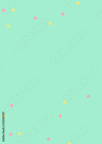 Geometric circle dot seamless pattern vector illustration in retro 60s style. Vintage 1970s ball shapes abstract motif in pastel blue and yellow colors for carpet, wrapping paper, fabric, background.