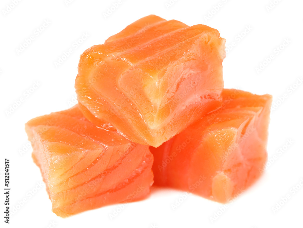 Red fish. Raw salmon fillet isolate on white background Red fish. Raw salmon fillet isolate on white background