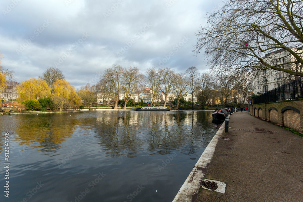 Little Venice in London, Paddington on a winter day Little Venice in London, Paddington on a winter day