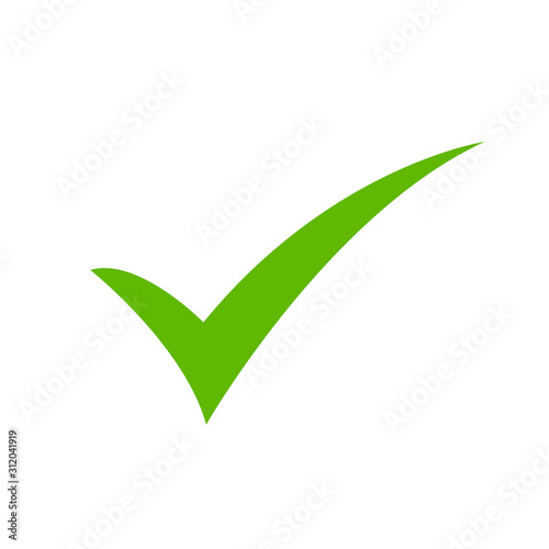 Black check mark on a white background Icon Vector Illustration