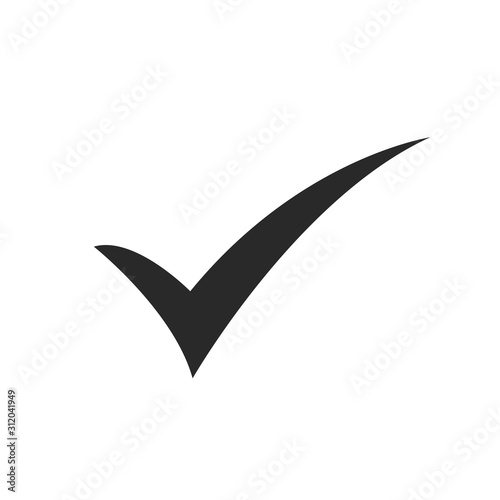 Black check mark on a white background Icon Vector Illustration