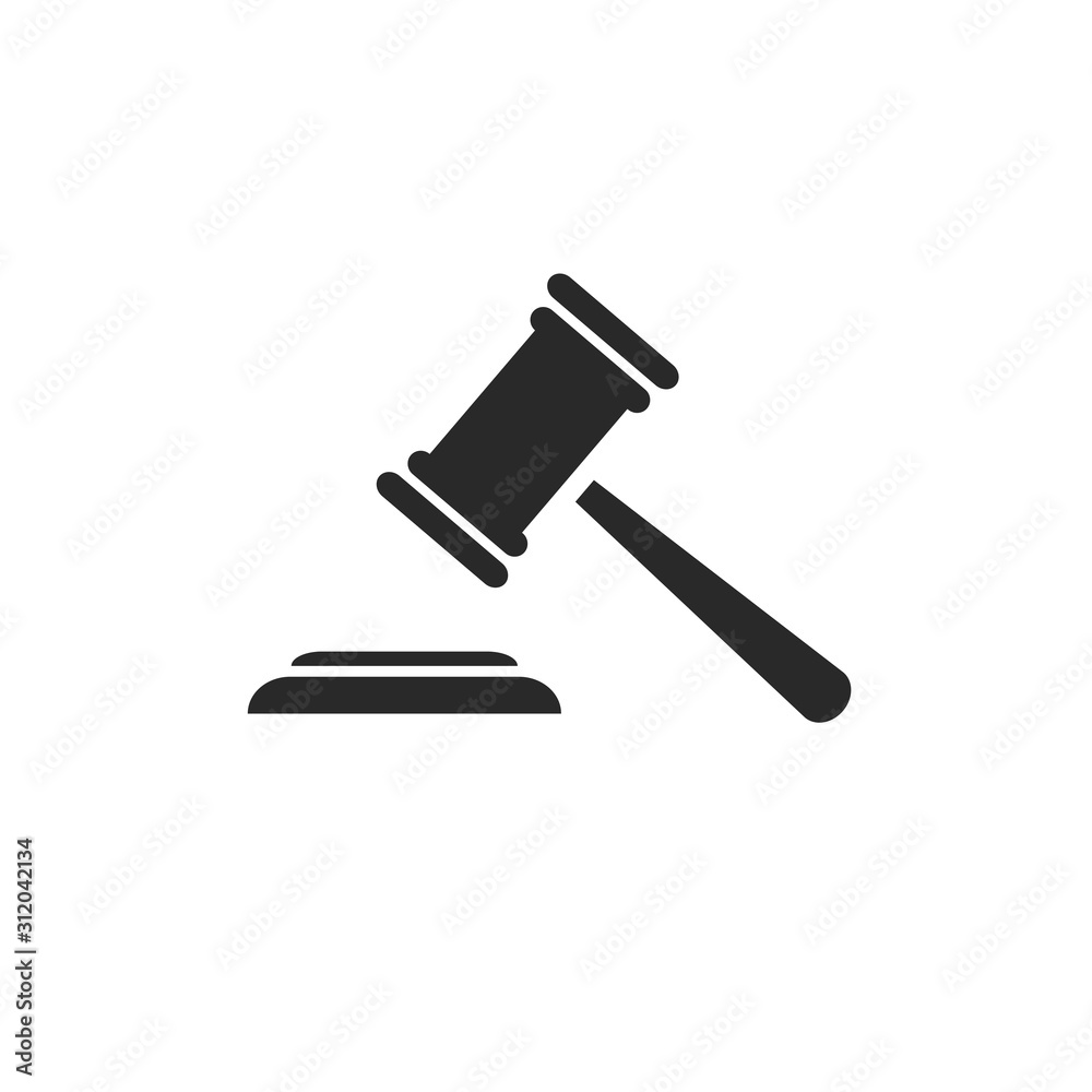 Judge Gavel Auction Icon Vector Illustration Judge Gavel Auction Icon Vector Illustration
