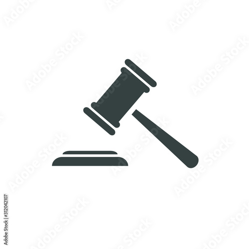 Judge Gavel Auction Icon Vector Illustration