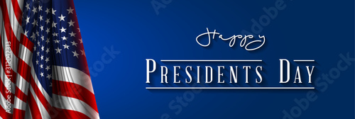 Presidents' Day. Presidents Day poster. Happy Presidents Day Background and symbols with USA flag. Vector illustration - Presidents' Day in the United States.