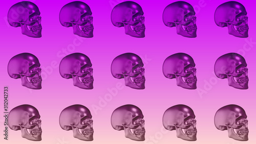 animated skull pattern, vaporwave style, ideal footage for backgrounds for social media and fashion