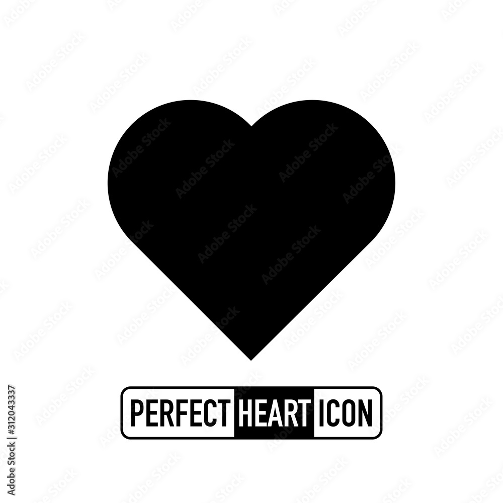 black perfect shape heart icon isolated vector
