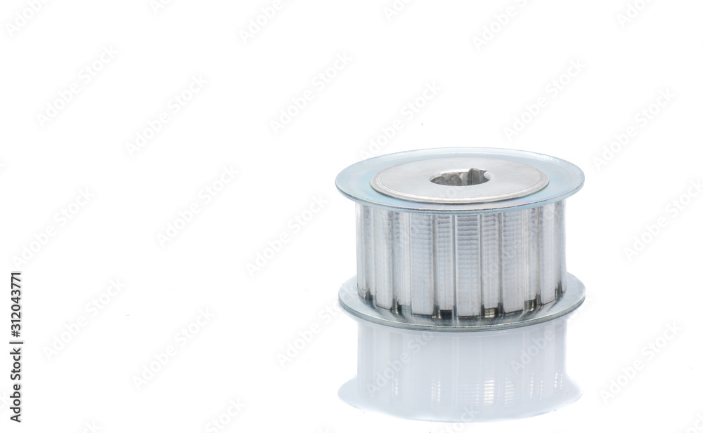 Timing pulley on white background Timing pulley on white background