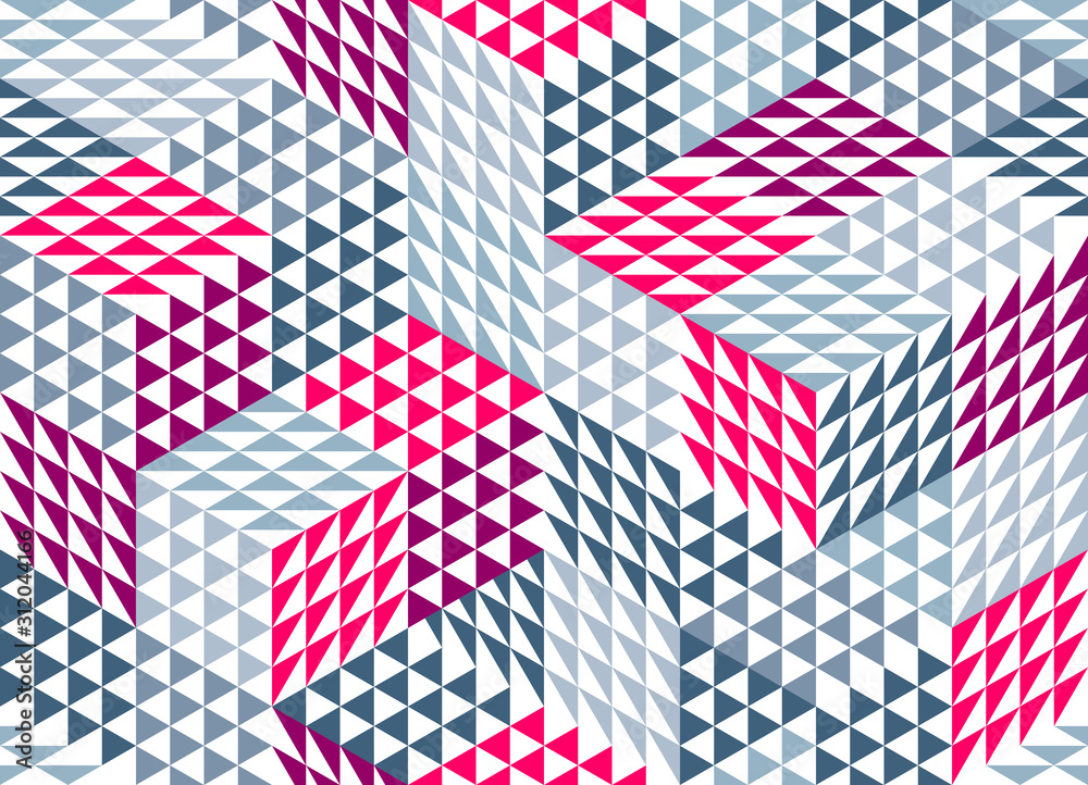 Geometric 3D seamless pattern with cubes, rhombus and triangles boxes blocks vector background, architecture and construction, wallpaper design. Geometric 3D seamless pattern with cubes, rhombus and triangles boxes blocks vector background, architecture and construction, wallpaper design.