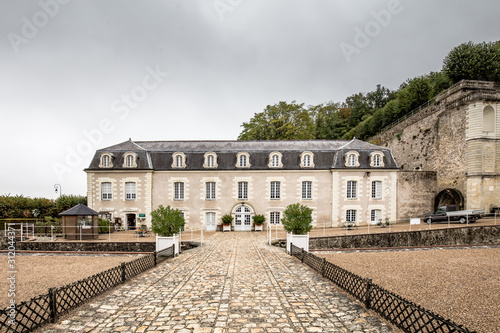Bild auf Leinwand Chateau de Villandry in rainy weather during autumn