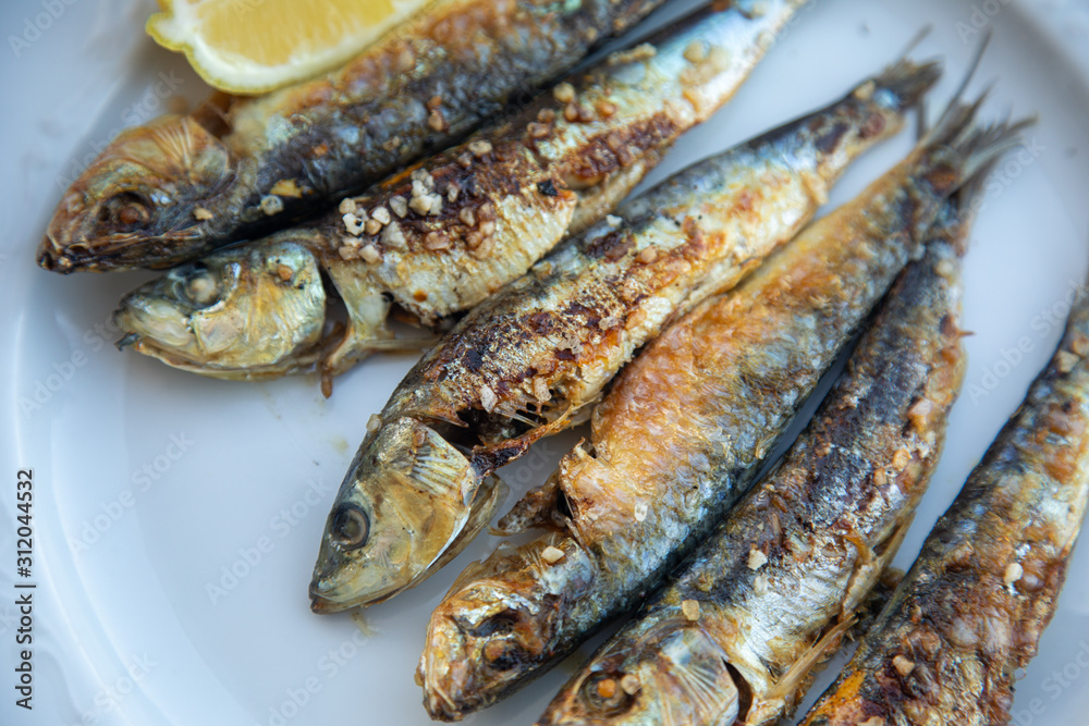 Delicious spanish Sardine Tapa seafood food eating Tapas Spain fish lemon healthy eat Delicious spanish Sardine Tapa seafood food eating Tapas Spain fish lemon healthy eat
