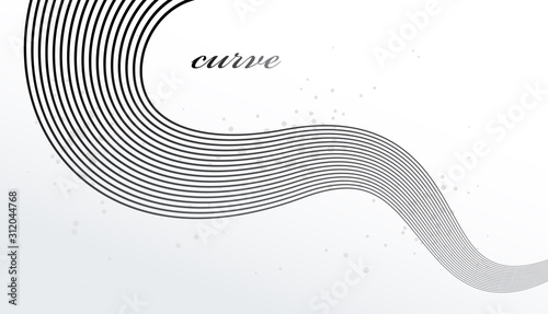 Abstract elegant grey curvy thin lines vector abstract background, elegant light stripy design element, template for banner or poster and other ads.