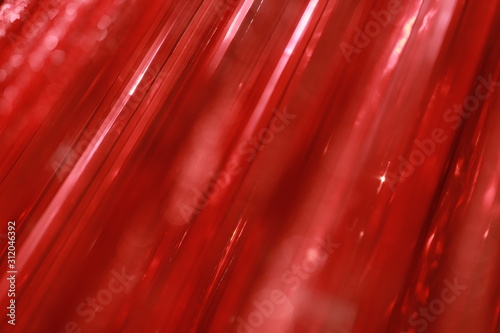 red ribbons curtain closeup for background