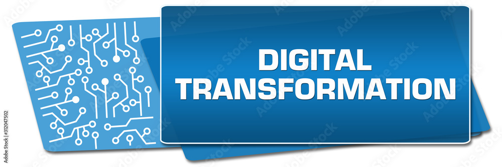 Digital Transformation Blue Circuit Side Rounded Squares Digital Transformation Blue Circuit Side Rounded Squares