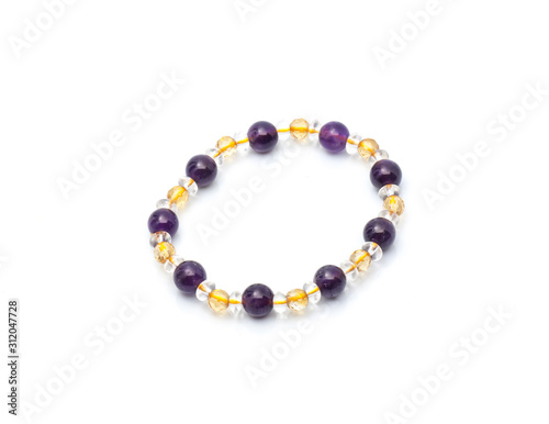 colorful beads on white background