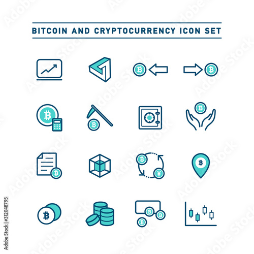 BITCOIN AND CRYPTOCURRENCY ICON SET
