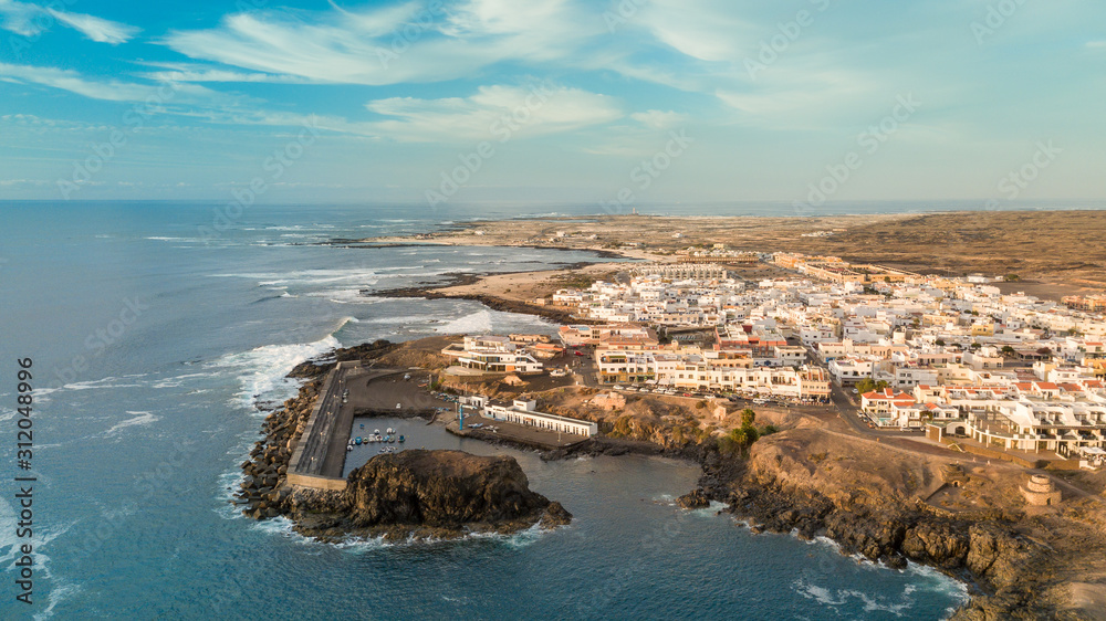 Aerial view of El Cotillo bay, fuerteventura. Canary islands