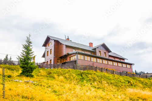 Fototapeta Naklejka Na Ścianę i Meble -  Mountain shelter on Mount Śnieżnik, Poland