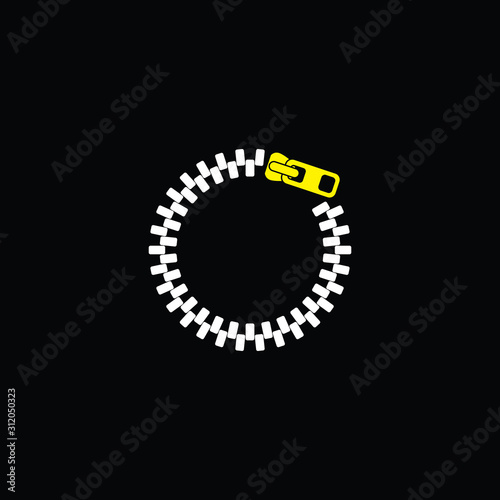 Vector illustration of ring-shaped zipper