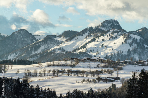 winter skiing landscape Reit im Winkl, bavaria, alps