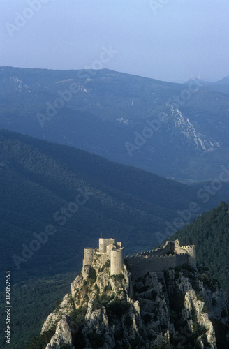 France. Arriège. le chateau cathare de Puilaurens. Puilaurens Cathar Castle photo