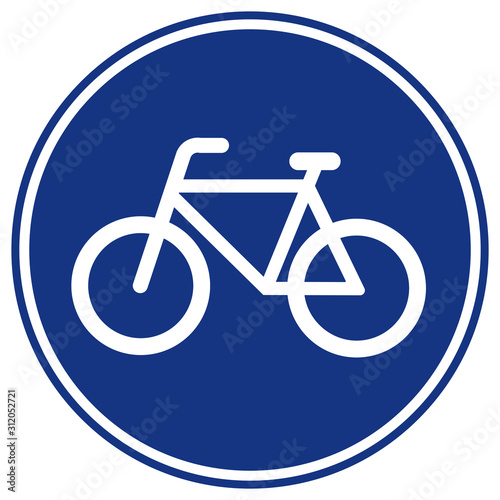 Bicycles Lane Only traffic Road Sign, Vector Illustration, Isolate On White Background Label. EPS10