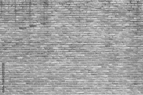 Brick background. Vintage filtered black and white tone.