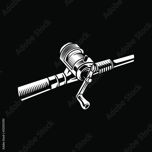 fishing reel vector illustration design on dark background